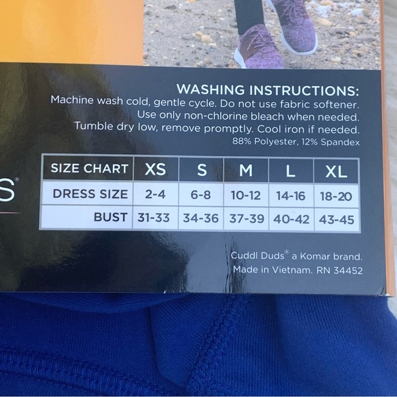 NWT Cuddl Duds Long Sleeve Top Blue Womens Small - Picture 7 of 8